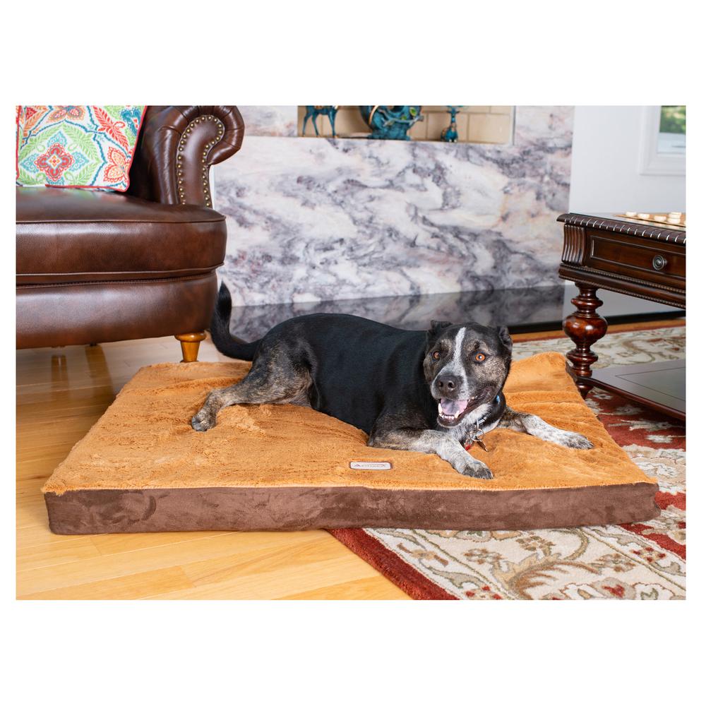 Large Memory Foam Orthopedic Pet Bed Mat In Mocha & Earth Brown