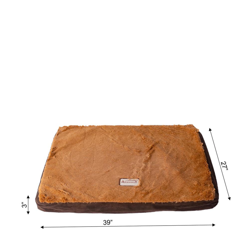 Large Memory Foam Orthopedic Pet Bed Mat In Mocha & Earth Brown