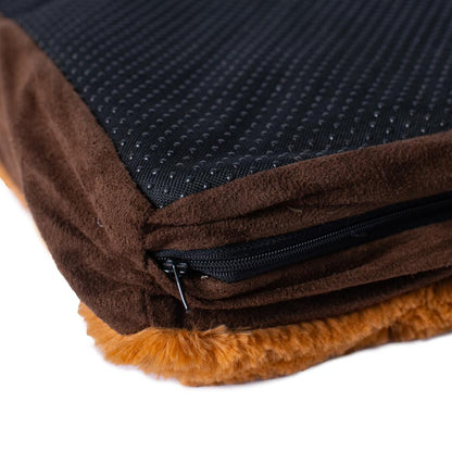 Medium Memory Foam Orthopedic Pet Bed Mat In Earth Brown & Mocha