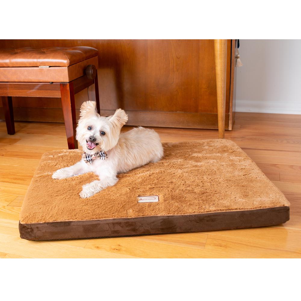 Medium Memory Foam Orthopedic Pet Bed Mat In Earth Brown & Mocha