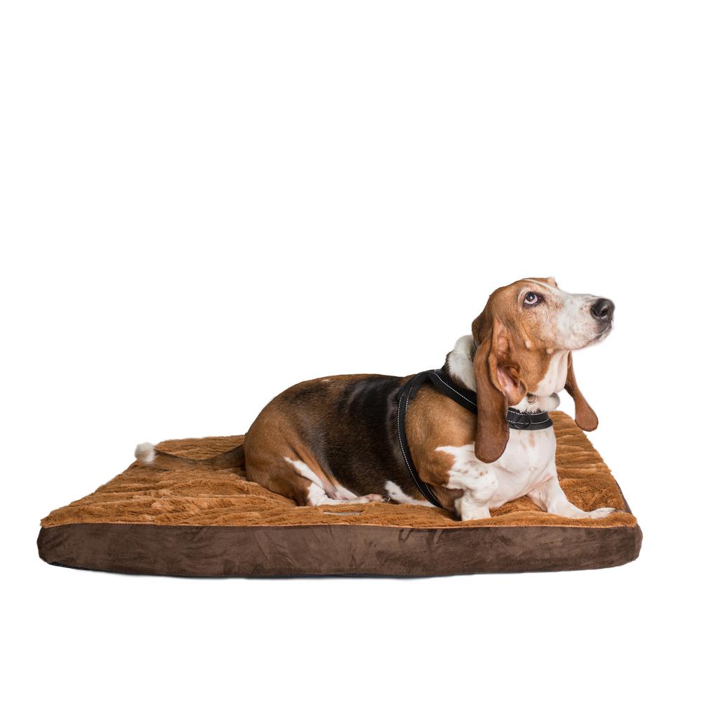 Medium Memory Foam Orthopedic Pet Bed Mat In Earth Brown & Mocha