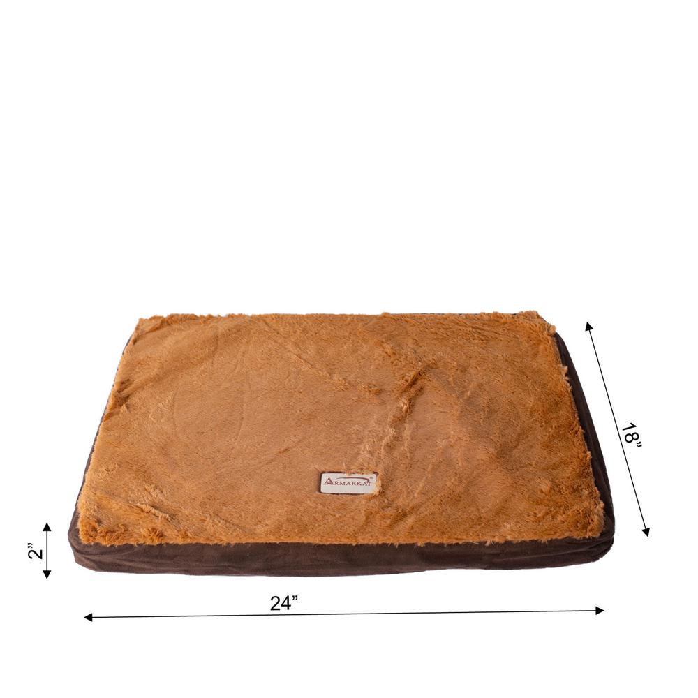 Small Memory Foam Orthopedic Pet Bed Mat In Mocha & Earth Brown