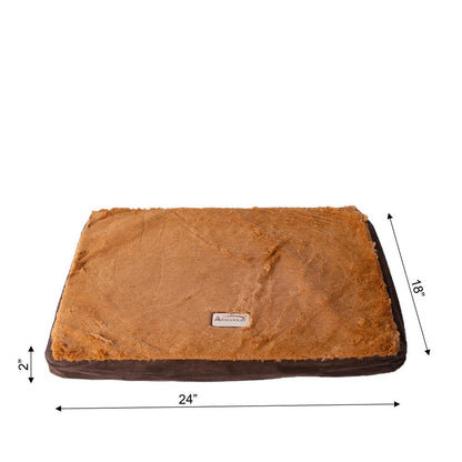 Small Memory Foam Orthopedic Pet Bed Mat In Mocha & Earth Brown