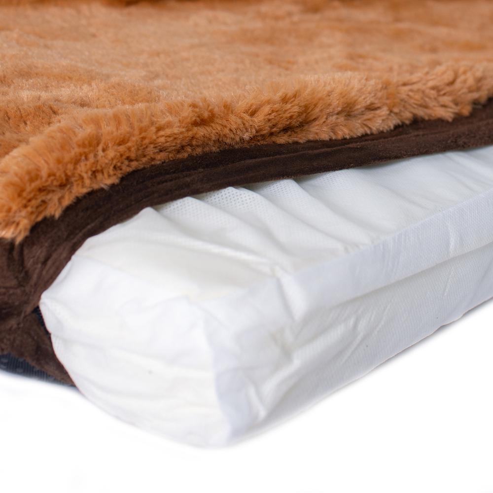 Small Memory Foam Orthopedic Pet Bed Mat In Mocha & Earth Brown