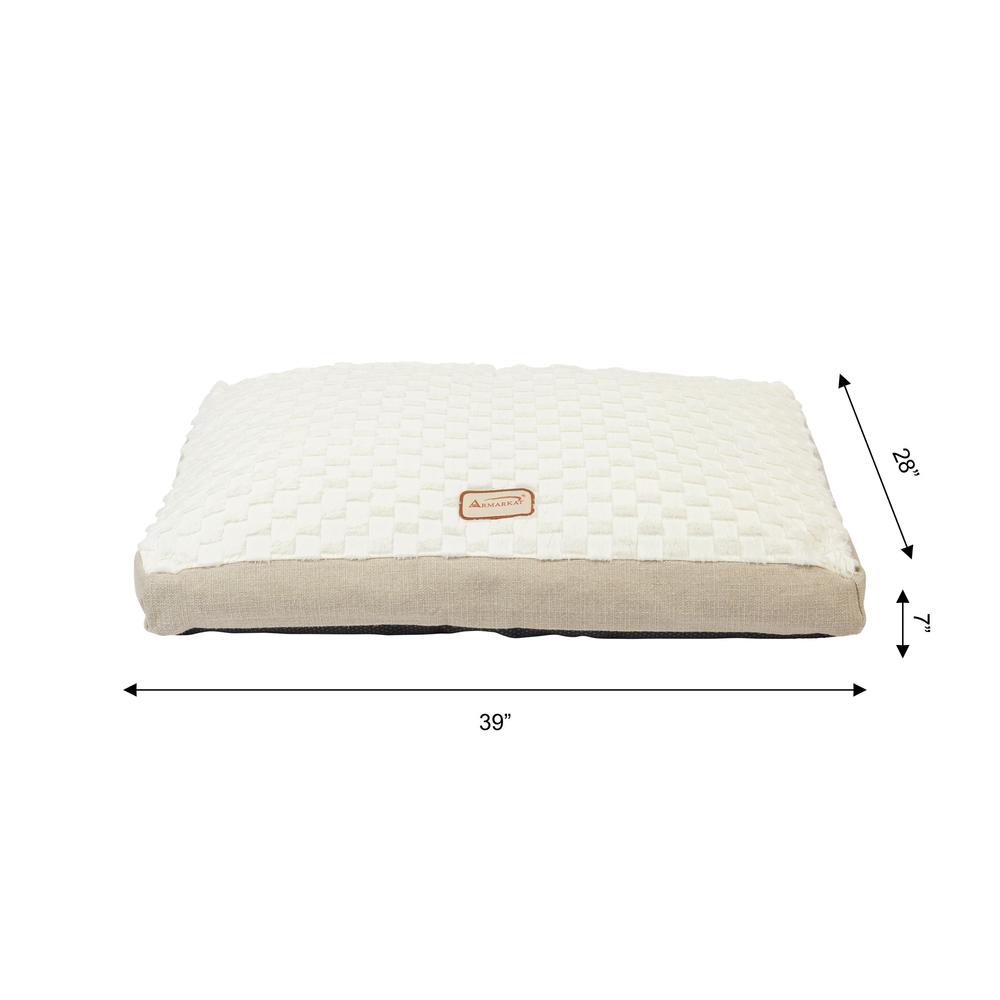 Large With Handle, Dog Crate Mat With Poly Fill Cushion & Removable Cover