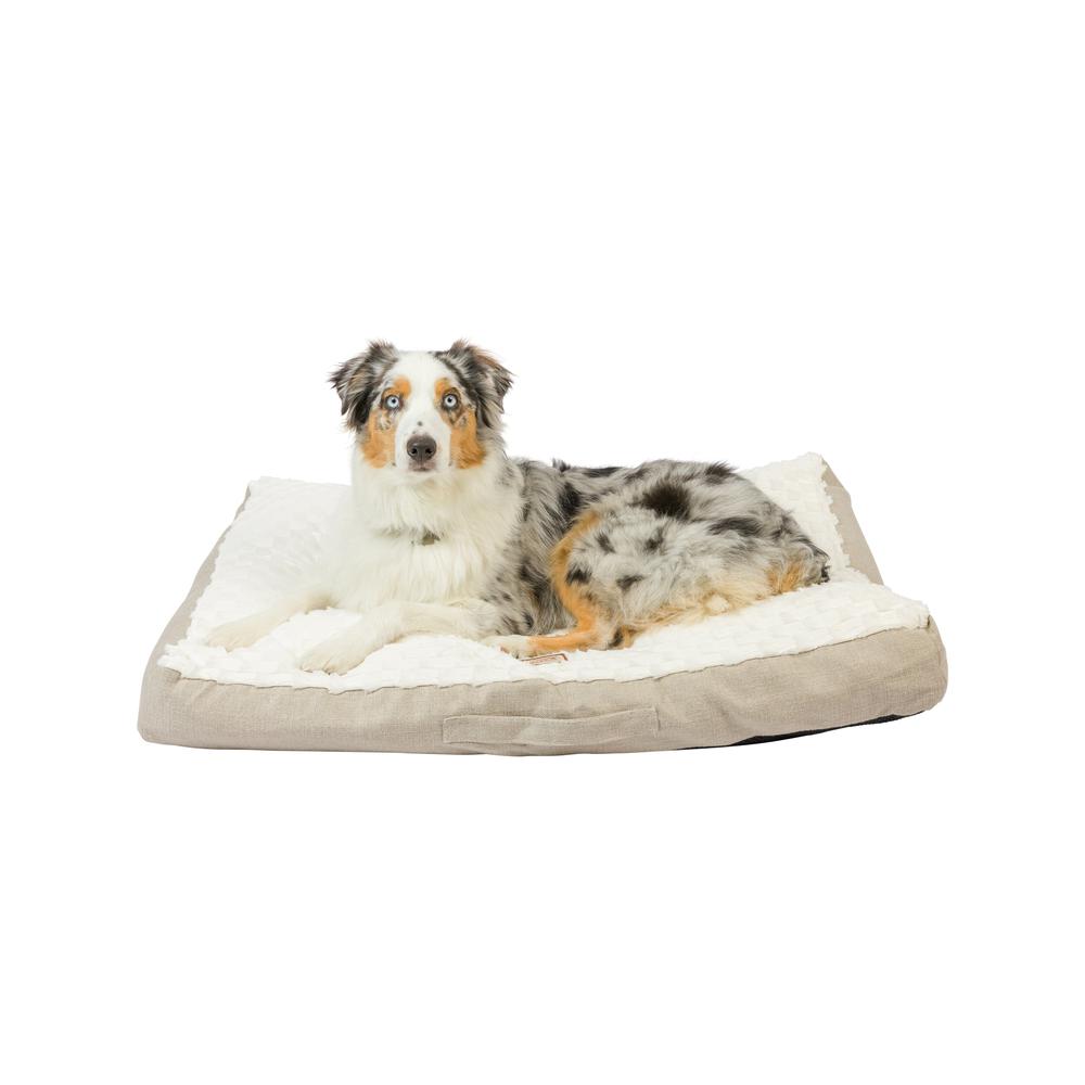 Large With Handle, Dog Crate Mat With Poly Fill Cushion & Removable Cover