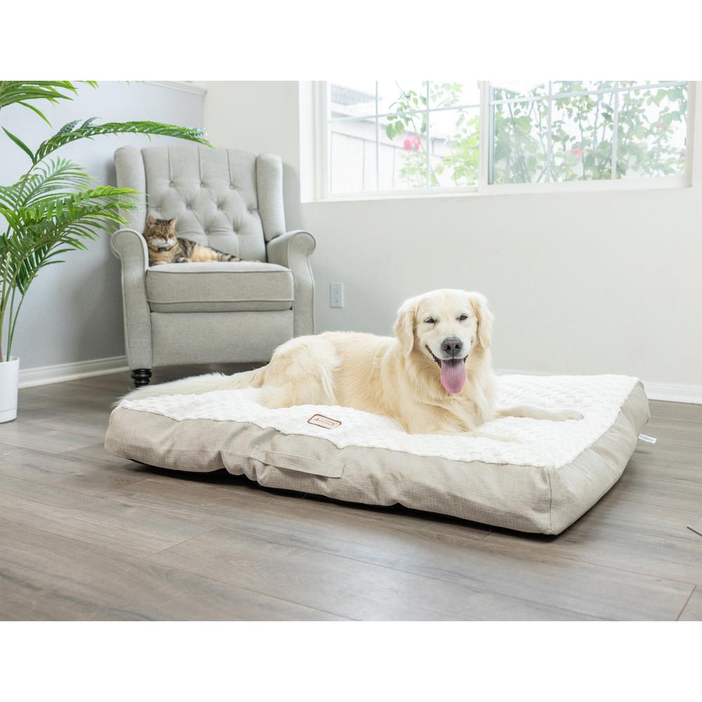 Extra Large With Handle, Dog Crate Mat With Poly Fill Cushion & Removable Cover