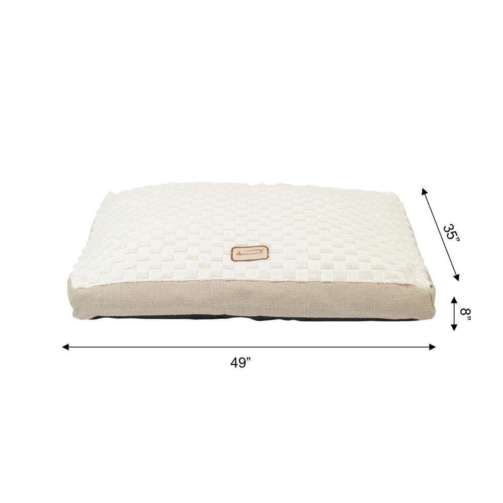 Extra Large With Handle, Dog Crate Mat With Poly Fill Cushion & Removable Cover