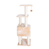 3 Levels Real Wood Cat Tower For Kittens Play 48 Height Beige