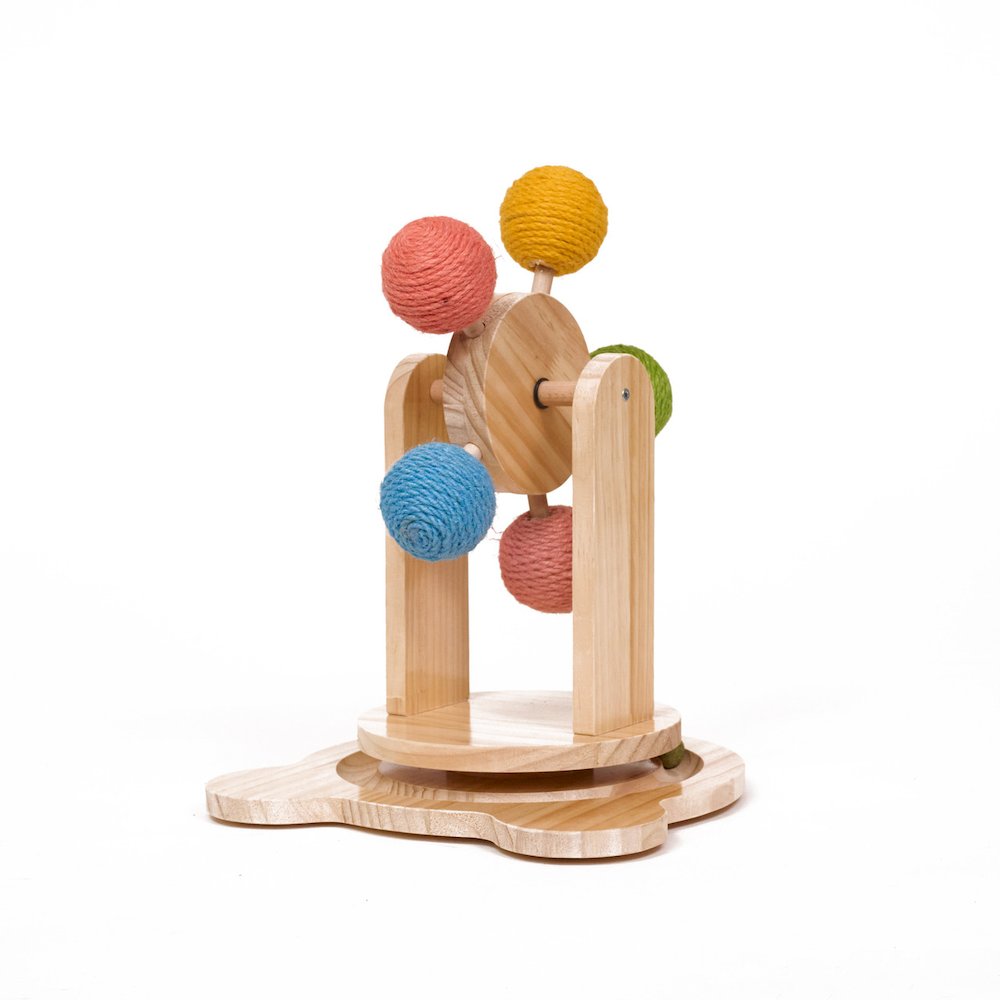 Pinewood Ferris Wheel Cat Toy - Interactive Play Center