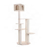 Bison Pets Tall Cat Tree with Five-Level Scots Pine Condo, Natural Beige