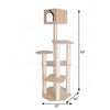 Bison Pets Tall Cat Tree with Five-Level Scots Pine Condo, Natural Beige