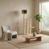 Bison Pets Tall Cat Tree with Five-Level Scots Pine Condo, Natural Beige