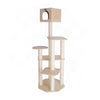 Bison Pets Tall Cat Tree with Five-Level Scots Pine Condo, Natural Beige