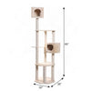 Bison Pets Tall Cat Tree with Five Levels and Two Condos, Natural Beige