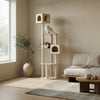 Bison Pets Tall Cat Tree with Five Levels and Two Condos, Natural Beige