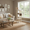 Bison Pets Tall Cat Tree with Five Levels and Two Condos, Natural Beige