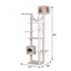 Bison Pets Cat Tree Tower with Seven Levels, Two Playhouses, Natural Beige