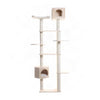 Bison Pets Cat Tree Tower with Seven Levels, Two Playhouses, Natural Beige