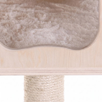 Bison Pets Cat Tree Tower with Seven Levels, Two Playhouses, Natural Beige