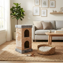 Pressed Wood 2-Story Cat House with Sisal Carpet and Faux Fur Condo