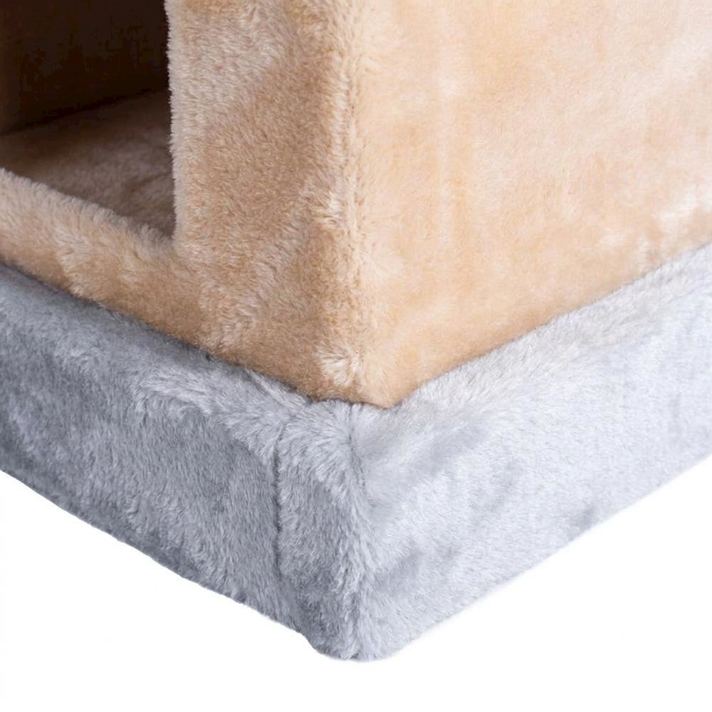 Pressed Wood 2-Story Cat House with Sisal Carpet and Faux Fur Condo