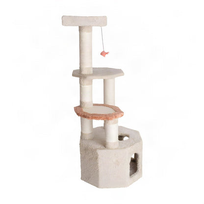 Bison Pets Cat Tree Tower with Condo, Sisal-Wrapped Posts and Perch, KHAKI