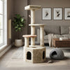 Bison Pets Cat Tree Tower with Condo, Sisal-Wrapped Posts and Perch, KHAKI