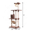 Bison Pets Tall Cat Tree with Hammock, Scratch Posts, and Top Perch, Tan