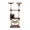 Bison Pets Tall Cat Tree with Hammock, Scratch Posts, and Top Perch, Tan