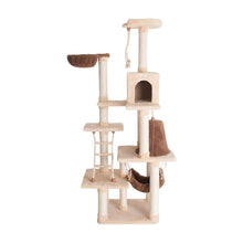 Pressed Wood Six-Level Cat Tree with Playhouse Condo and Rope Ladder