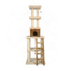 Bison Pets Tall Cat Tree with Condo, and Sisal Post, Beige