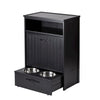Brea Dog Food Pantry Double Dog Bowl-Espresso Black