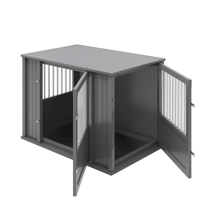 Durable ECOFLEX Large Dog Crate with Flexible Door Placement in Black