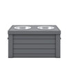 Elevated Dog Feeder in Grey, Two Bowl Design, Small to Medium Size Dog