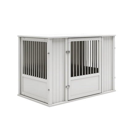 Durable ECOFLEX X-Large Dog Crate with Flexible Door Placement in Antique White