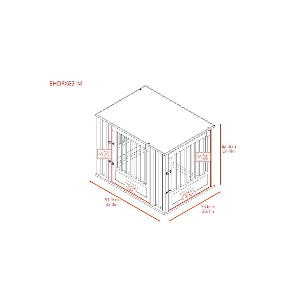 Durable ECOFLEX Medium Dog Crate with Flexible Door Placement in Black