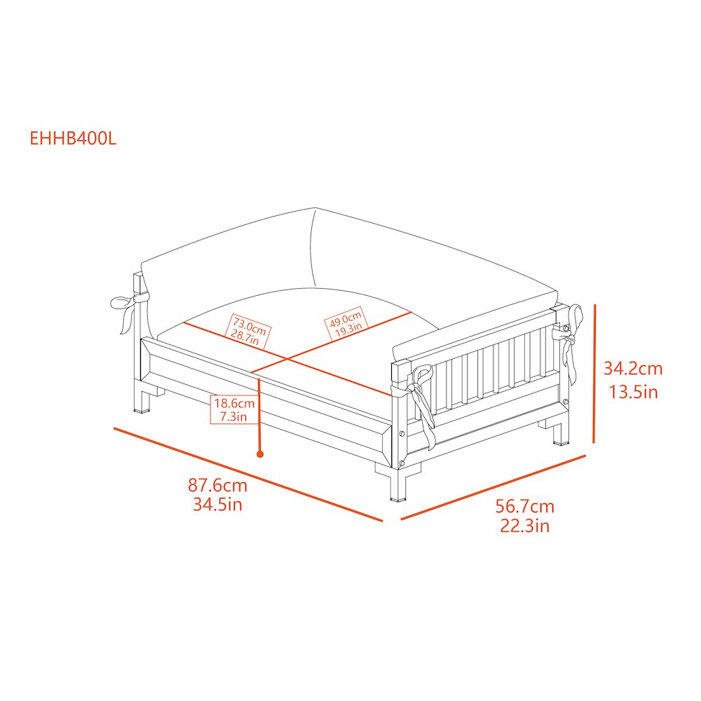 ECOFLEX® Manhattan Raised Dog Bed with Cushion Large