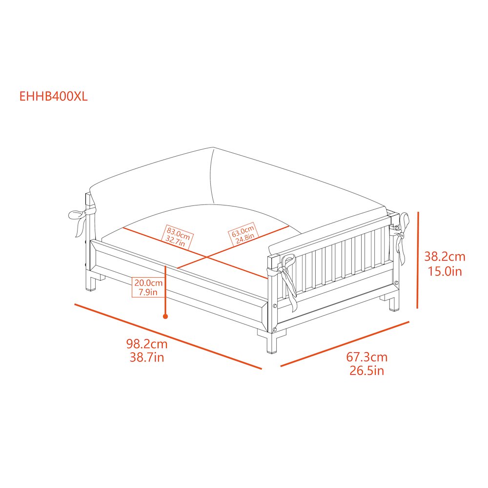 ECOFLEX® Manhattan Raised Dog Bed with Cushion Extra Large