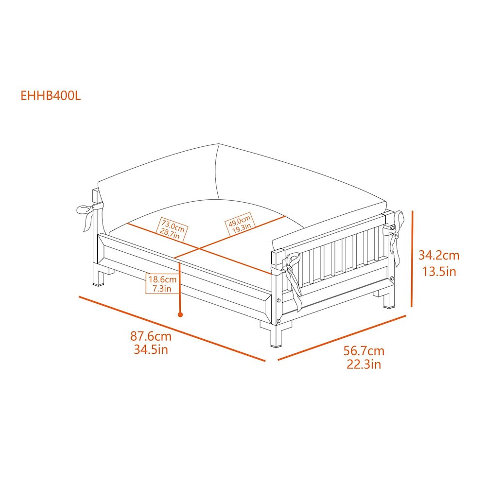 ECOFLEX® Manhattan Raised Dog Bed with Cushion - Grey