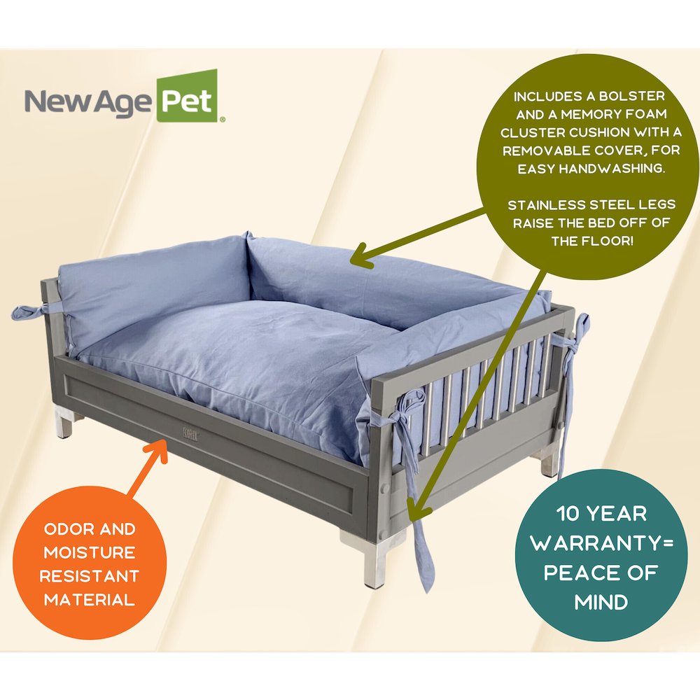ECOFLEX® Manhattan Raised Dog Bed with Cushion - Grey