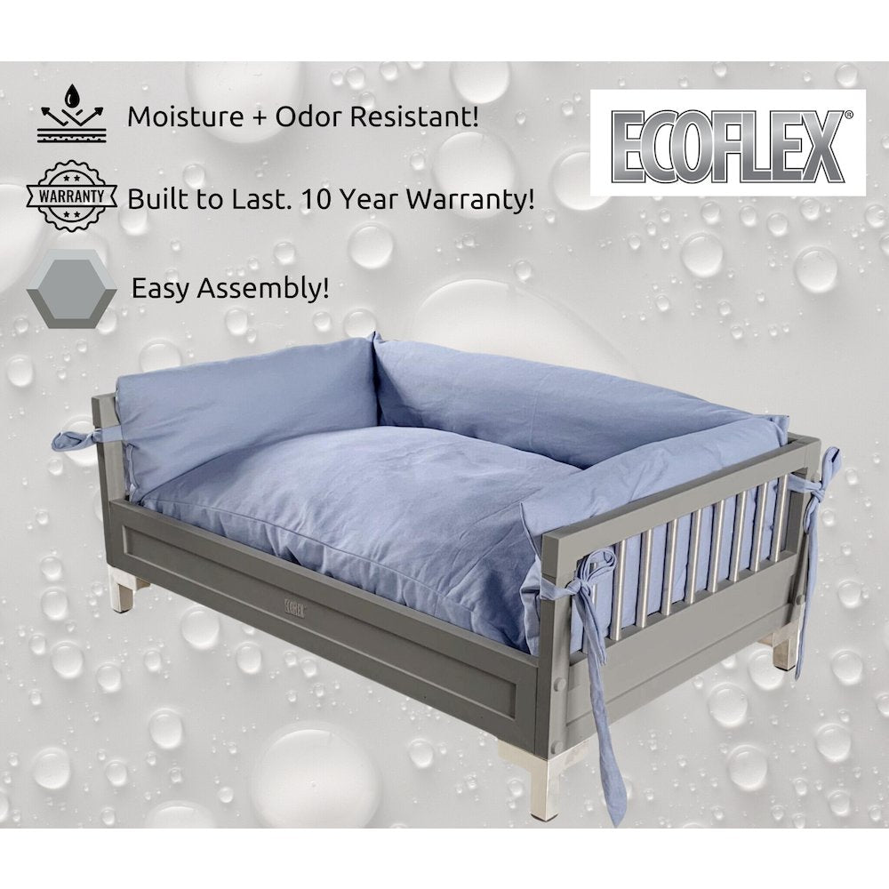 ECOFLEX® Manhattan Raised Dog Bed with Cushion - Grey