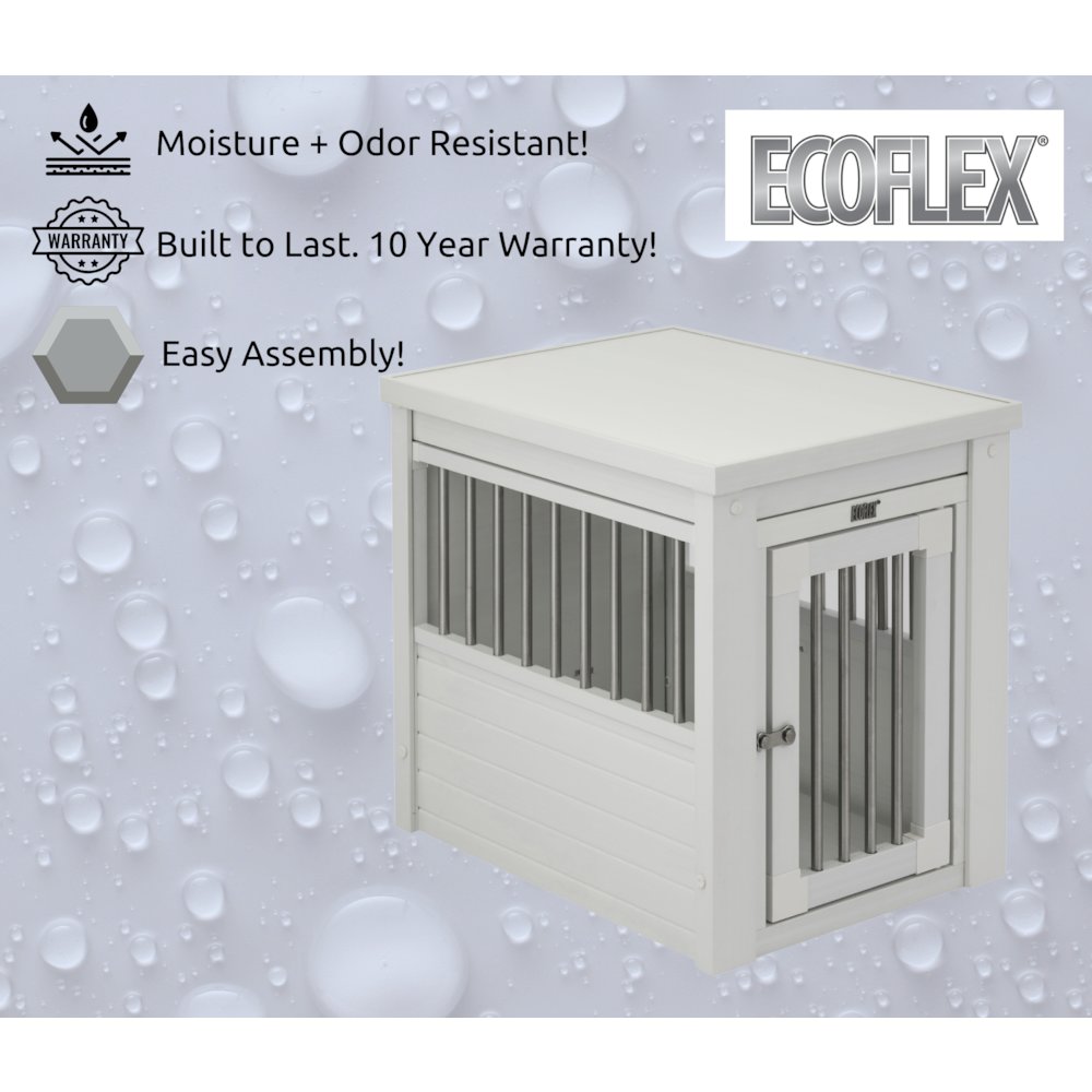ECOFLEX® Dog Crate End Table - Antique White Small