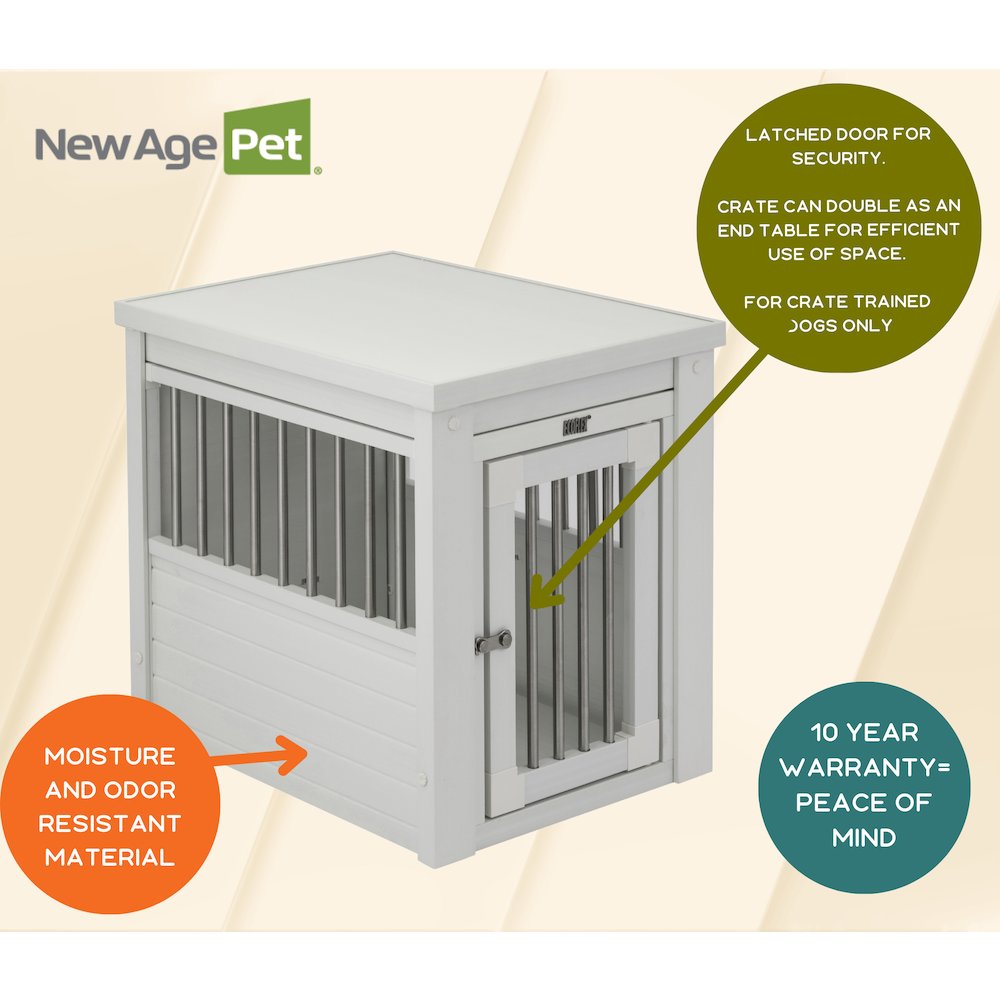 ECOFLEX® Dog Crate End Table - Antique White Small
