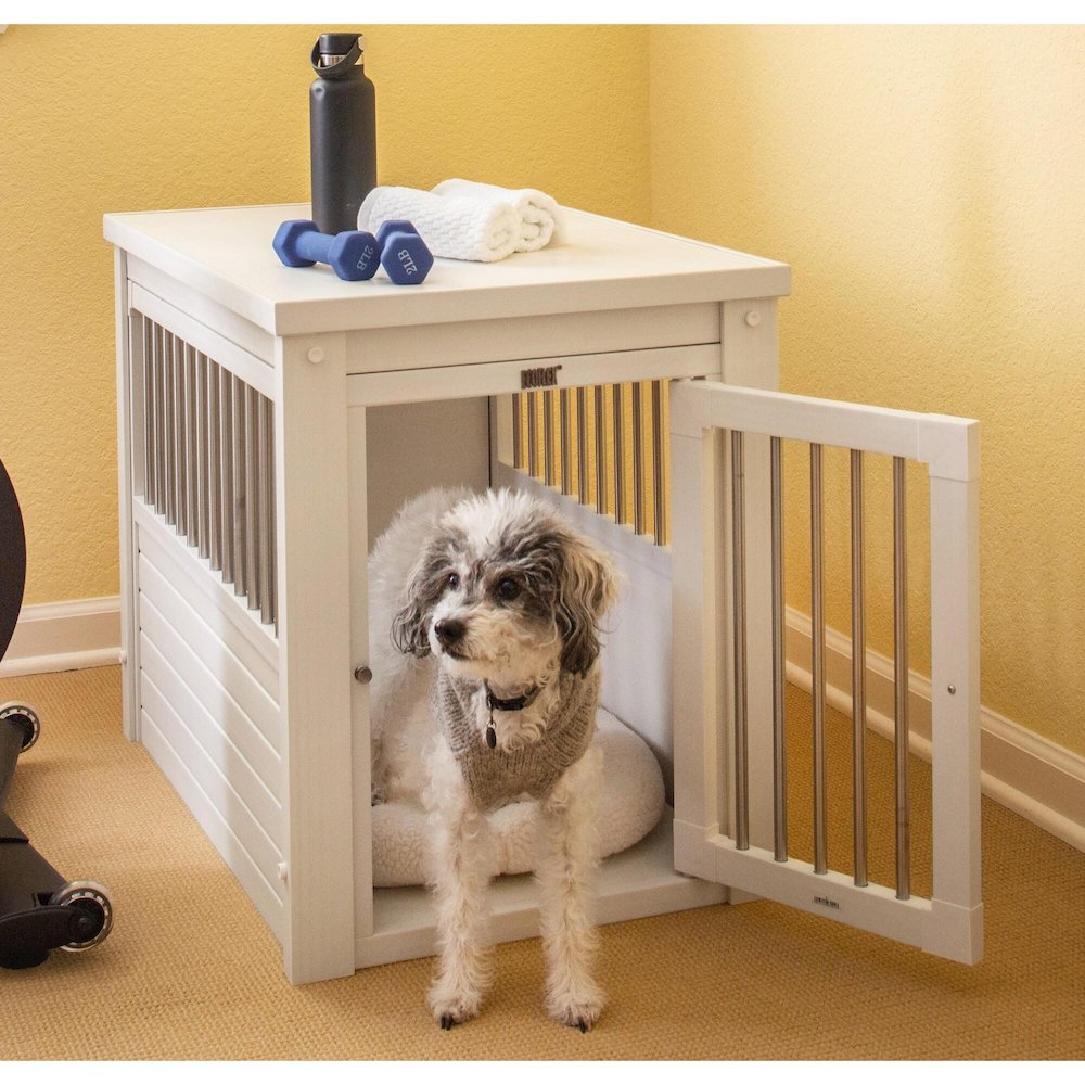 ECOFLEX® Dog Crate End Table - Antique White Medium