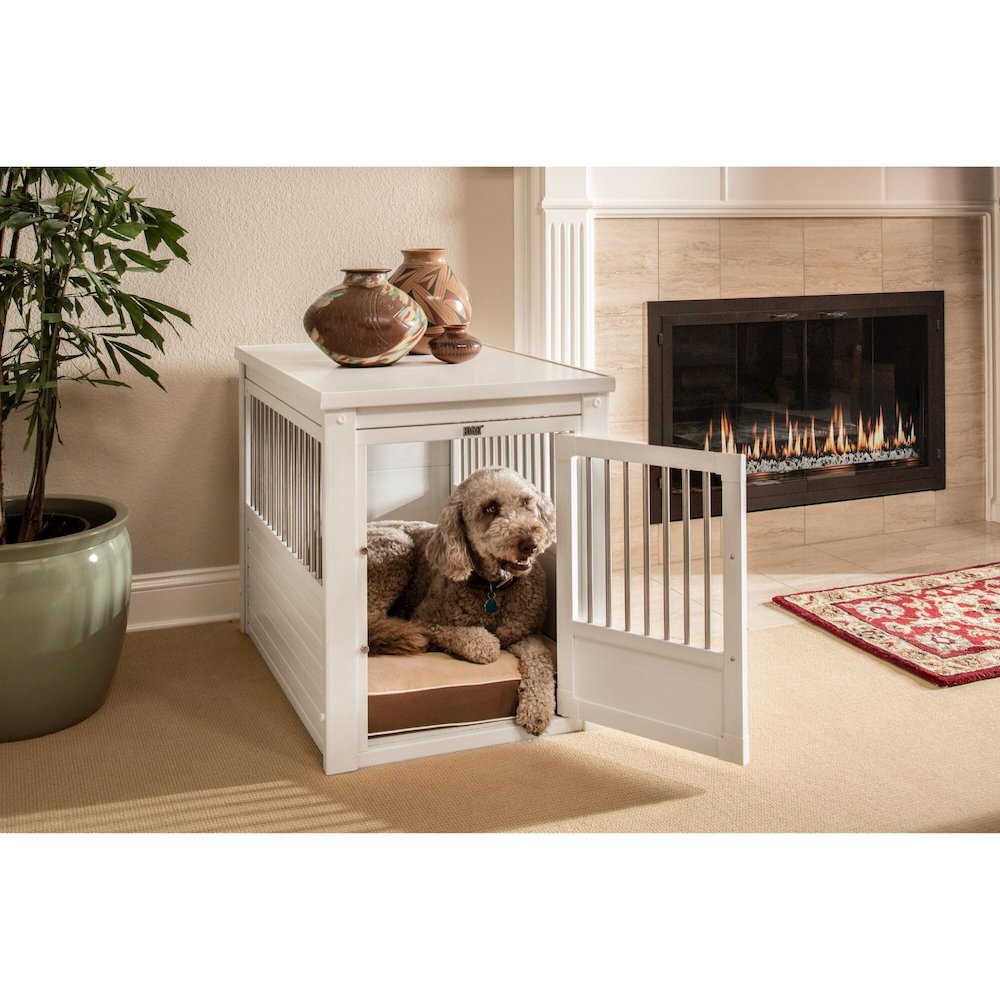 ECOFLEX® Dog Crate End Table - Antique White Large