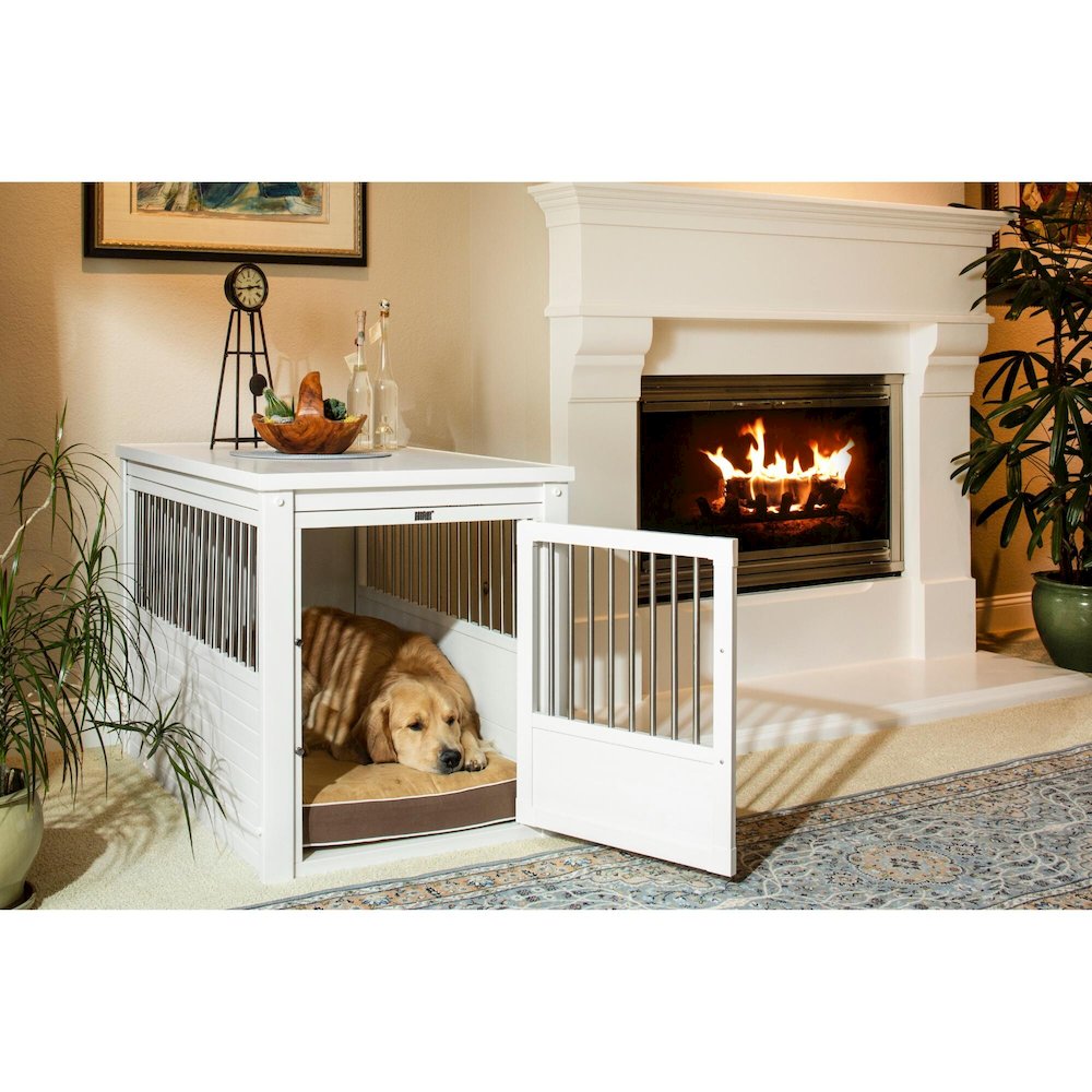 ECOFLEX® Dog Crate End Table - Antique White X-Large