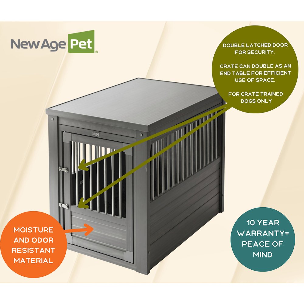 ECOFLEX® Dog Crate End Table - Grey Large