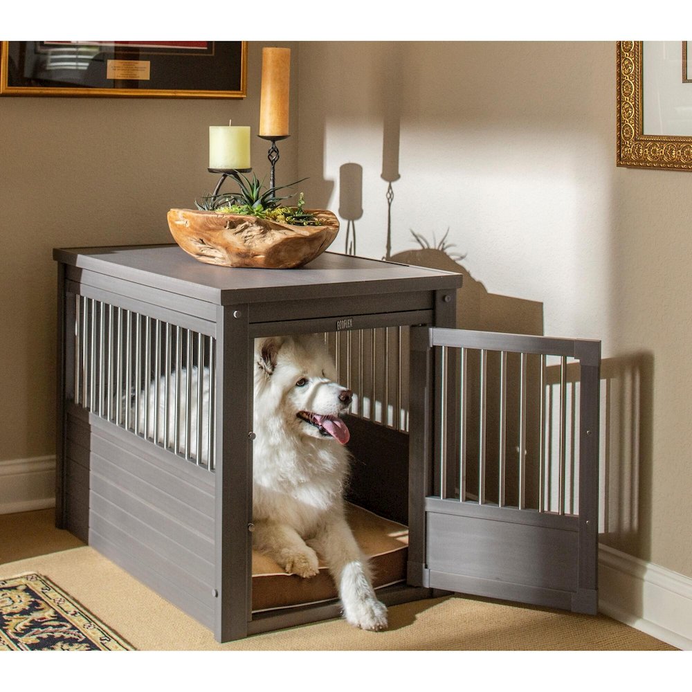 ECOFLEX® Dog Crate End Table - Grey Large