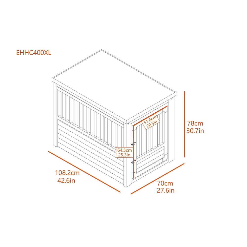 ECOFLEX® Dog Crate End Table - Grey X-Large